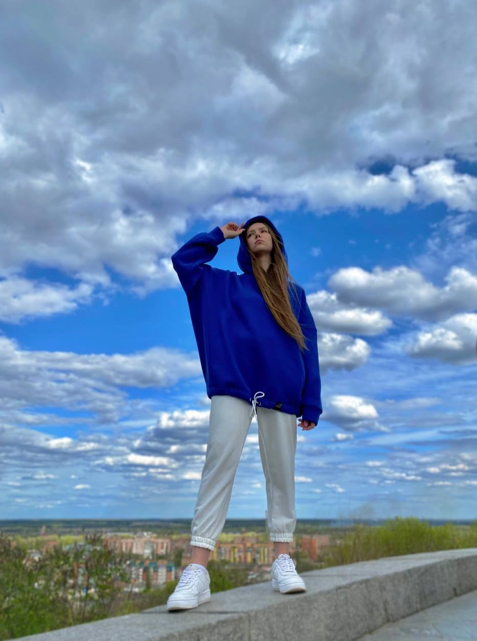 oversized hoodie electric blue